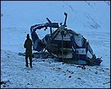 разрушенный при падении Ми-8 на Алтае