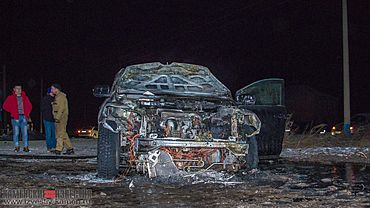 Автомобиль вспыхнул прямо во время движения в Алтайском крае