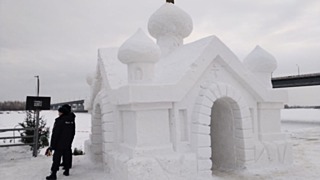 Крещенский городок начали строить возле Речного вокзала в Барнауле