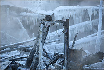 22 январь 2018 г., Барнаул. Екатерина Смолихина   Сгоревший на морозе: что осталось от исторического здания в Барнауле