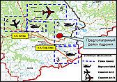 карта предполагаемых мест ЧП с МИ-8 на Алтае