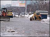 ул. Попова в Барнауле затопило водой
