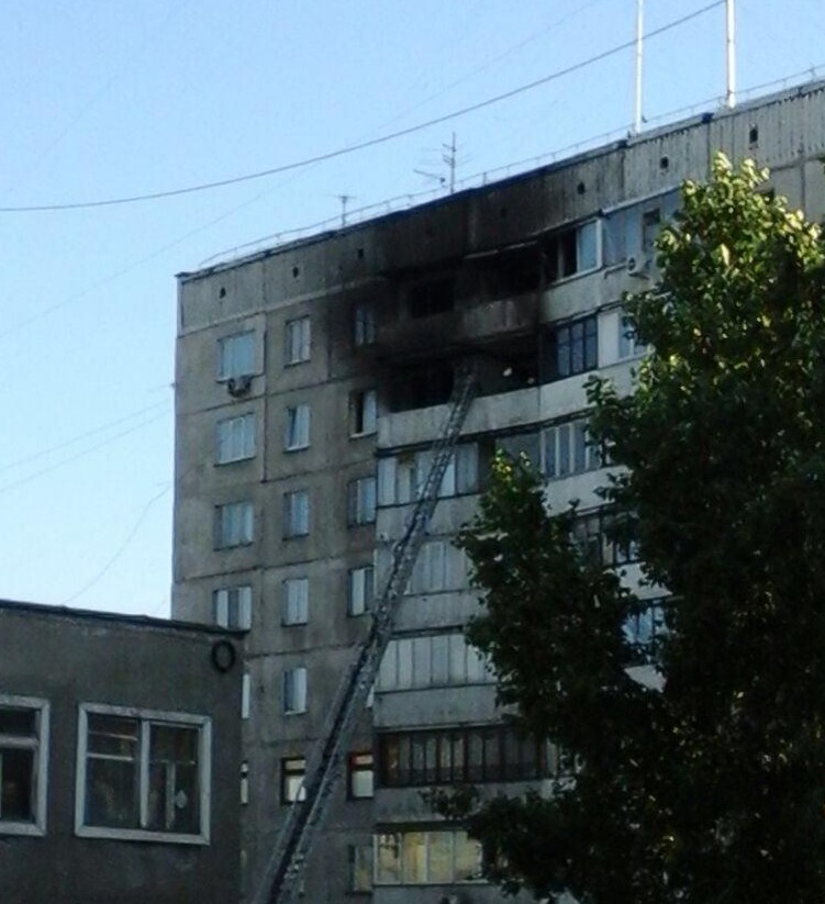 Пожар в центре Барнаула