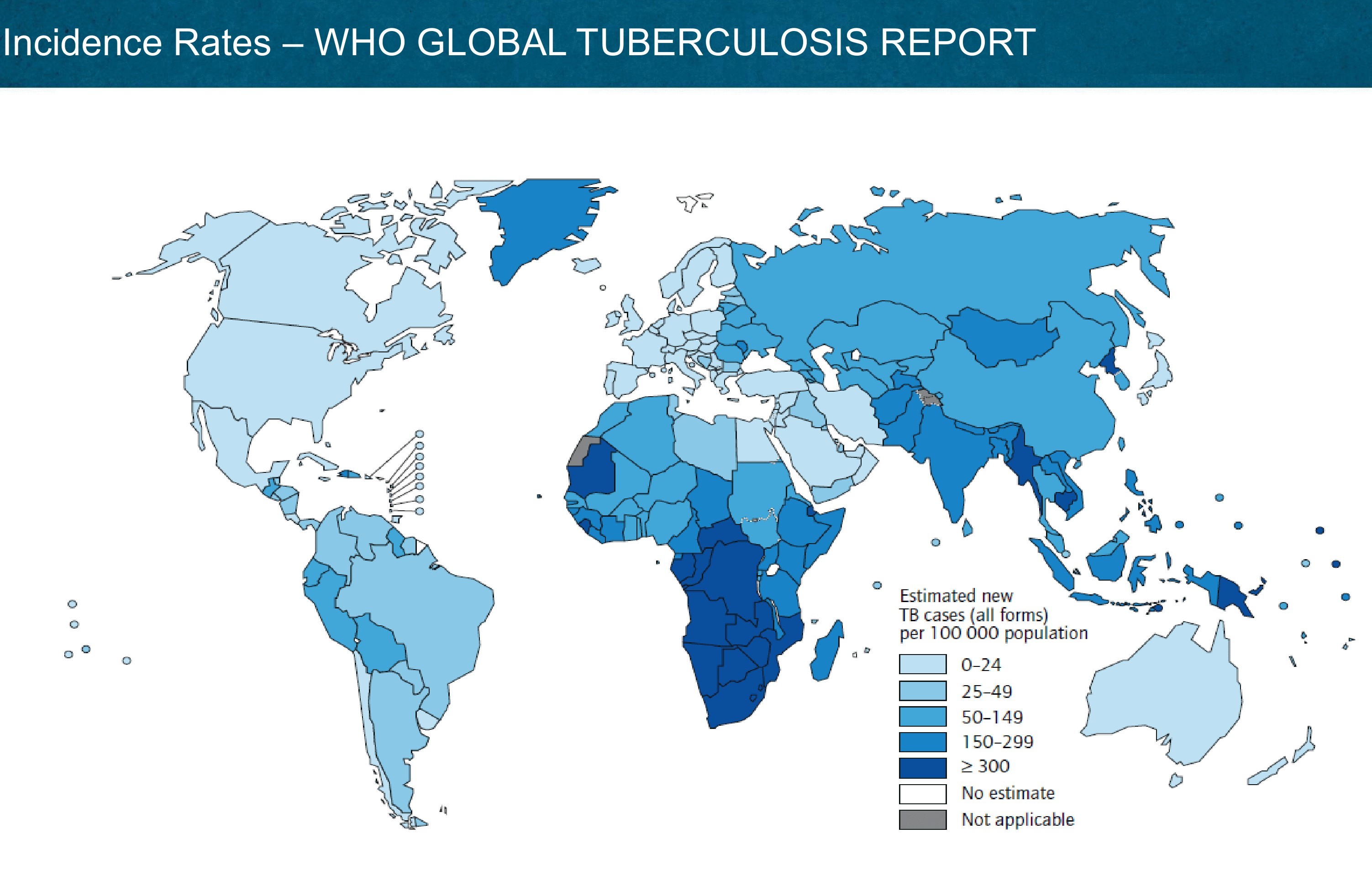 Заболеваемость туберкулезом по данным ВОЗ