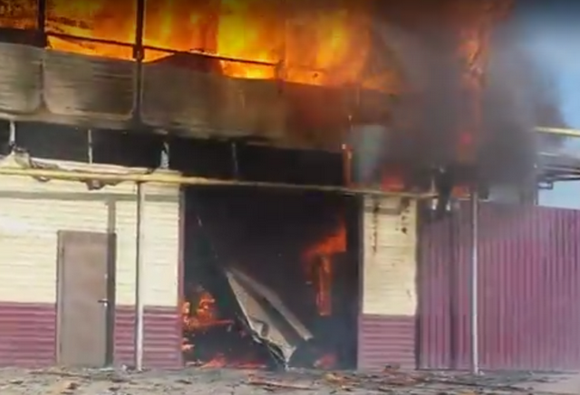 пожар на ул. Кутузова в Барнауле