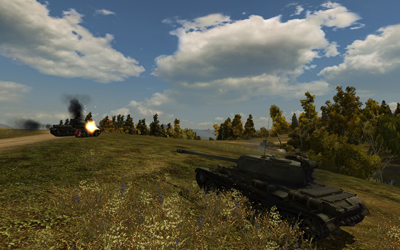 Скриншот из альфа-версии игры World of Tanks.