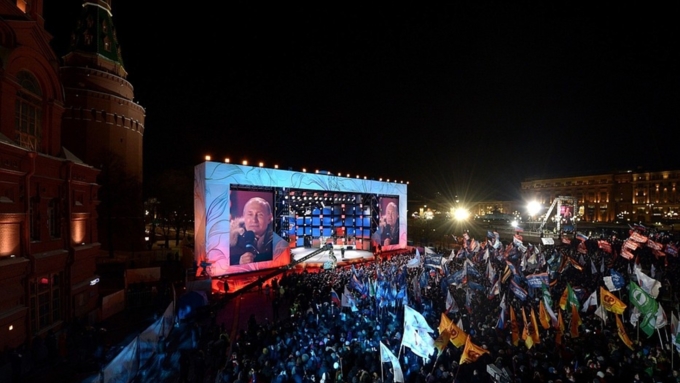 Владимир Путин выступил на митинге на Манежной площади в Москве. Фото kremlin.ru