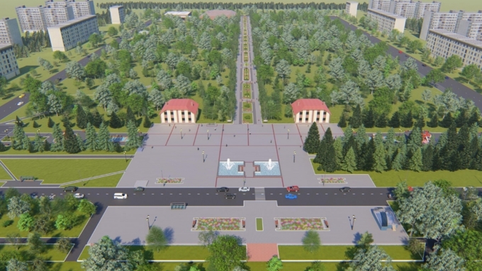 На иллюстрации проект благоустройства площади Мира и аллеи Целинников
