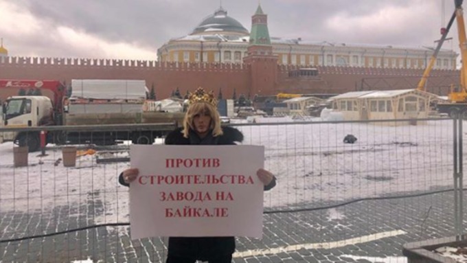 Зверев опубликовал фото своего одиночного пикета на Красной площади / Фото: instagram.com/zverevsuperstar/