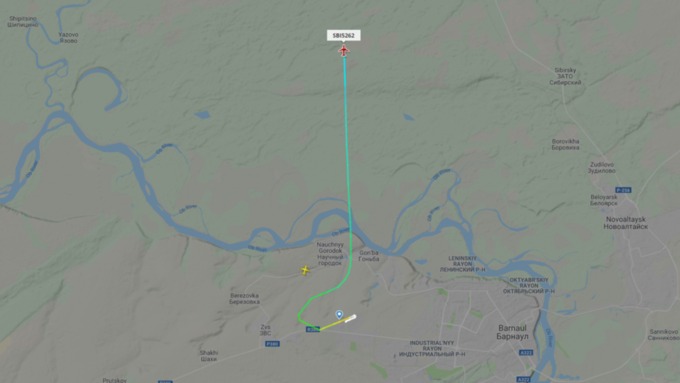В аэропорту сообщили, что также рейсы не могли вылететь в Барнаул / Фото: flightradar24.com