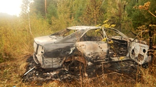 Угнанный автомобиль сгорел в кювете / Фото: vk.com/incident22