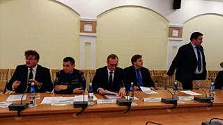Пресс-конференция после ЧС в аэропорту Барнаула / Фото: кадр с трансляции