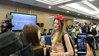 Подготовка к пресс-конференции с Путиным / Фото: amic.ru / Елена Маслова