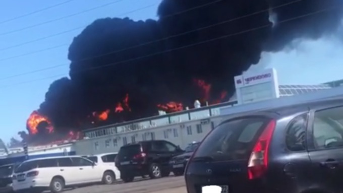 Пожар на "Алтайском бройлере" / Фото: скриншот из видео