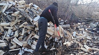 Колка дров для семей мобилизованных / Фото: группа Минсоцзащиты Алтайского края во «ВКонтакте»