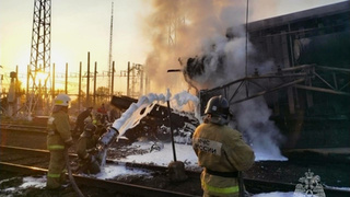 Пожар на подстанции в Смазнево / Фото: ГУ МЧС России по Алтайскому краю