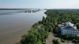 Затопленный центр Новой Каховки / Фото: администрация города