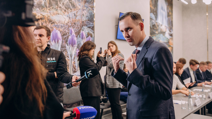 Александр Демин в Барнауле / Фото: пресс-служба партии "Новые люди"