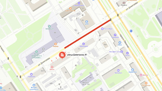 Перекрытие улицы Димитрова / Изображение: "Яндекс Карты"