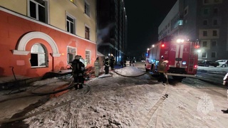 Пожар на проспекте Ленина / Фото: МЧС Алтайского края