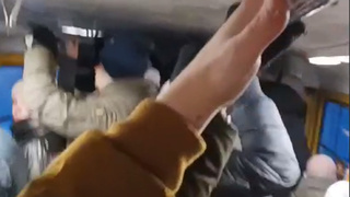 Переполненный трамвай / Кадр из видео / "Инцидент Барнаул"