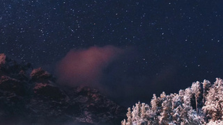 Звездное небо, горы, заснеженный лес / Фото: unsplash.com