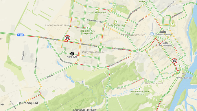 Пробки в Барнауле утром 28 февраля / Изображение: 2ГИС