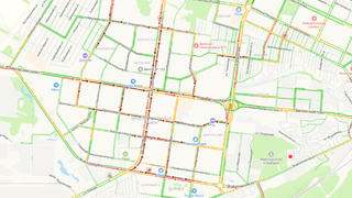 Ситуация на дорогах Барнаула / "Яндекс. Пробки"