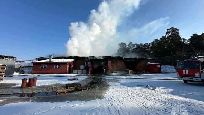 Фото с места пожара / Фото: ГУ МЧС по Новосибирской области