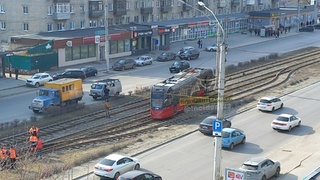Сход вагона у Нового рынка / Фото: "Инцидент Барнаул"