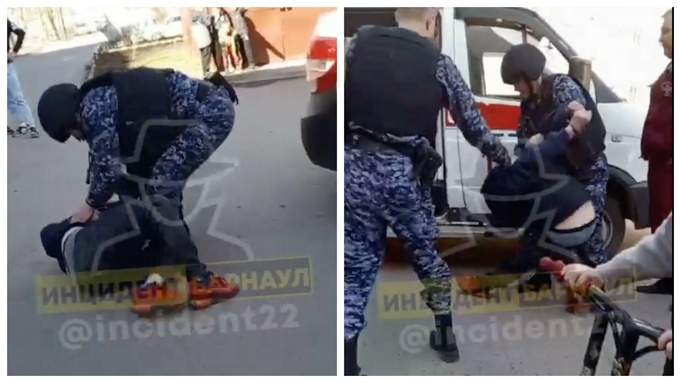 Задержание нападавшего / Фото: "Инцидент Барнаул"