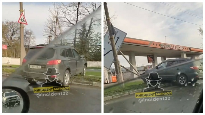 ДТП на улице Цеховой / Фото: "Инцидент Барнаул"