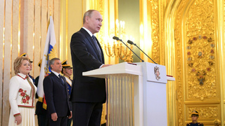 Владимир Путин на своей четвертой инаугурации в 2018 году / Фото: ТАСС