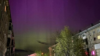 Северное сияние над Камнем-на-Оби / Фото: 