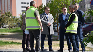 Выездное совещание по проверке ремонта дорог в Барнауле/ Фото: Минтранс Алтайского края