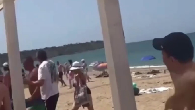 Фото: кадр из видео момента атаки с Telegram-канала Baza