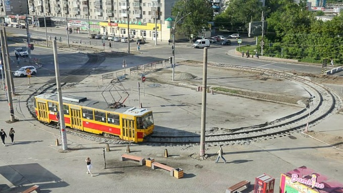 Временное трамвайное кольцо / Фото: пресс-служба мэрии