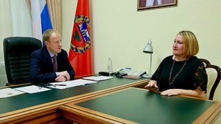 Елена Цурман на приеме у Виктора Томенко / Фото: Telegram-канал губернатора Алтайского края