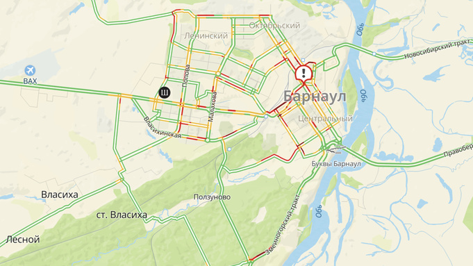 Пробки в Барнауле вечером 8 ноября / 2ГИС