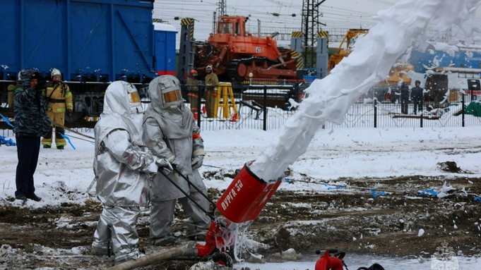 Пожарные учения / Фото: МЧС Алтайского края