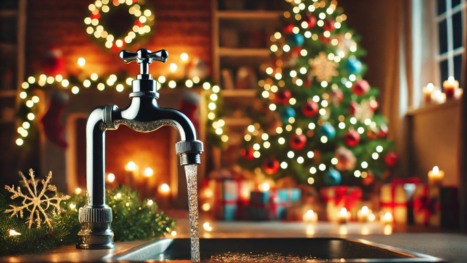 Кран. Вода. Новый год / Фото: чат GPT/ amic.ru
