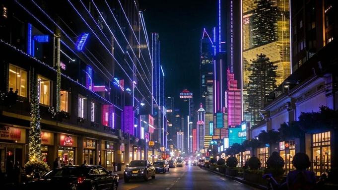 Ночной город / Изображение сгенерировано с помощью нейросети Kandinsky by Sber AI / amic.ru