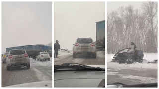 ДТП на трассе Барнаул — Новосибирск / Фото очевидца / amic.ru 