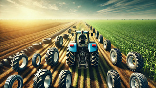 Шины. Трактор / Фото создано с помощью нейросети ЧатGPT