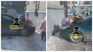 Машина в мусоре / Фото: "Инцидент Барнаул"