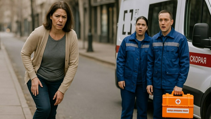 Скорая помощь и пострадавшая / Изображение сгенерировано нейросетью DALL-E / amic.ru