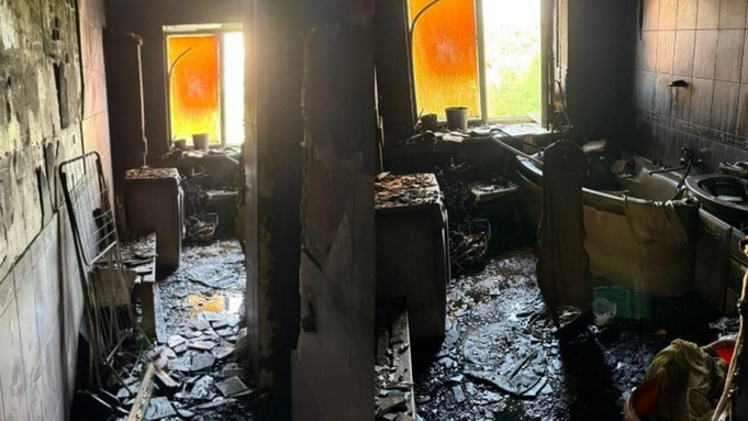 Сгоревшая квартира / Фото: СУ СК России по Новосибирской области