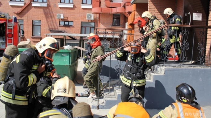 Пожарные учения / Фото: МЧС Алтайского края