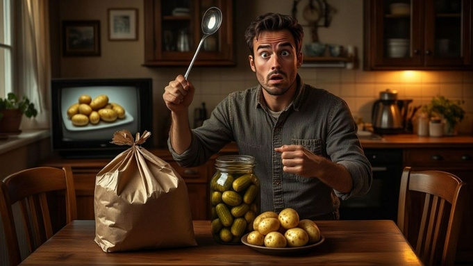 Мужчина украл картошку, соленья, ковш и телевизор / Изображение сгенерировано YandexGPT 5 Pro / amic.ru