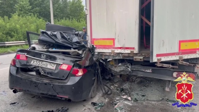 Место ДТП / Фото: из видеоматериала полиции Кузбасса